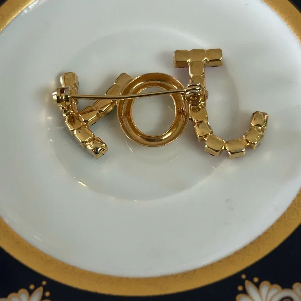 Vintage JOY Christmas Brooch